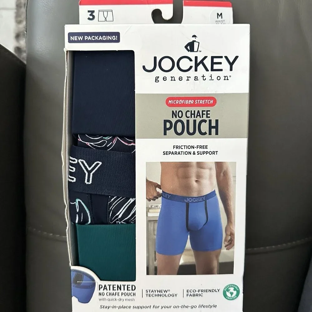Jockey Generation Men’s 3 Pack Microfiber Stretch No Chafe Boxer Brief Medium